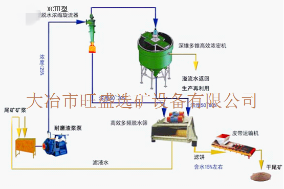 Rows of customization process dry tailings